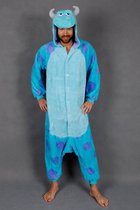 Onesie Sulley pak kind Monsters en Co - maat 146-152 - blauwe draak kostuum drakenpak jumpsuit pyjama