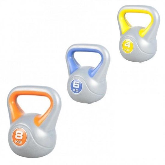 Sportbay Kettlebell - Voordeel Set - 4, 6 en 8 kg - Grijs