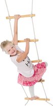 Déko-Play touwladder met 5 essen houten sporten behandeld met lijnzaadolie PH 2.m