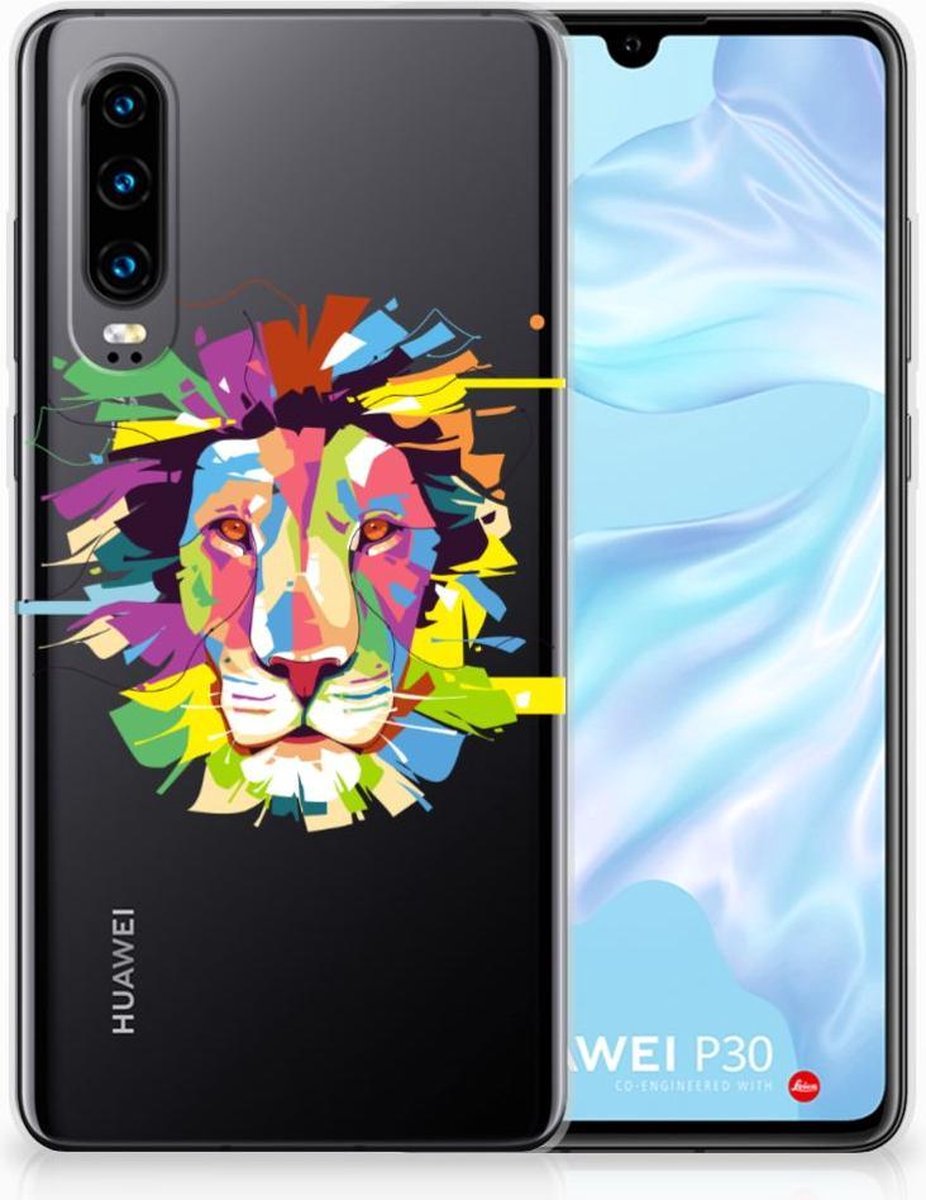Huawei P30 Telefoonhoesje met Naam Lion Color