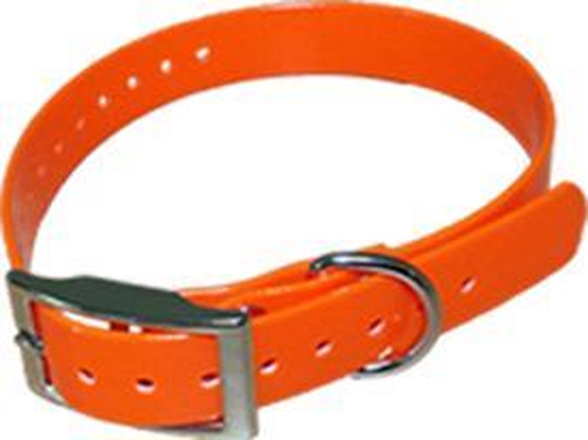 Halsband BioThane Beta - ORANJE - 450mmX19mm - dubbele gesp