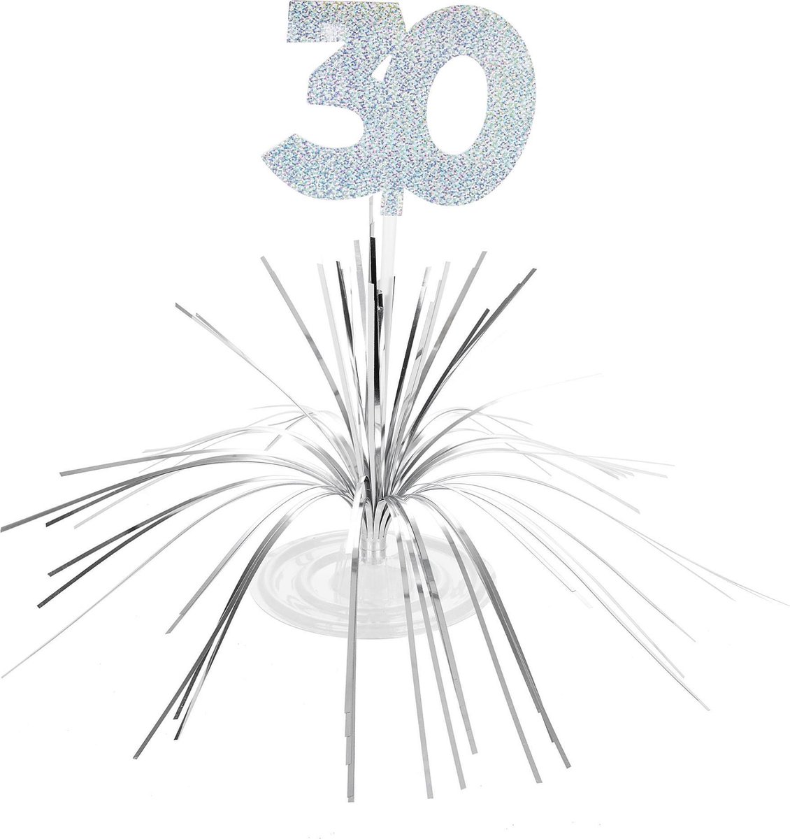 SURPRISEZ VOUS - Zilverkleurige glinsterende tafeldecoratie 30 jaar
