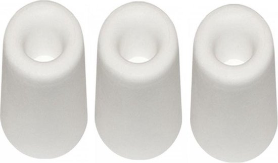 3x Deurbuffer / deurstopper wit rubber 75 x 40 mm - deurstop