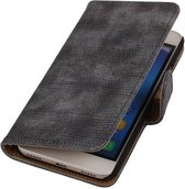 Hagedis Bookstyle Wallet Case Hoesje Geschikt voor Huawei Honor 4 A / Y6 Grijs
