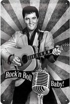 Elvis Rock'n Roll Baby! Reclame wandbord, Reclamebord Amerika USA, Metaal