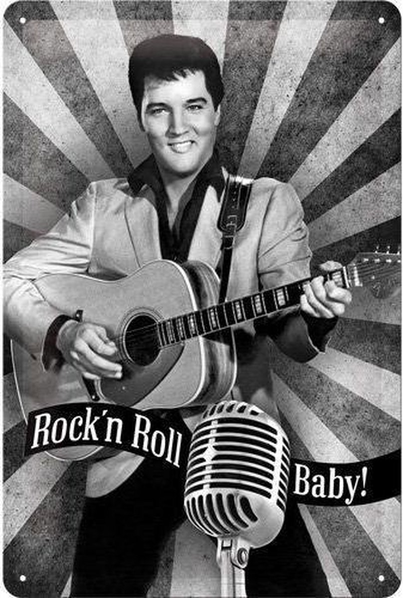 Nostalgic Art Merchandising Elvis Rock'n Roll Baby! Reclame wandbord Reclamebord Amerika USA Metaal