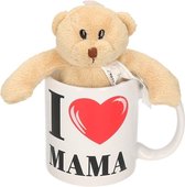 I love mama cadeau mok / beker met knuffelbeer - Moederdag - 300 ml