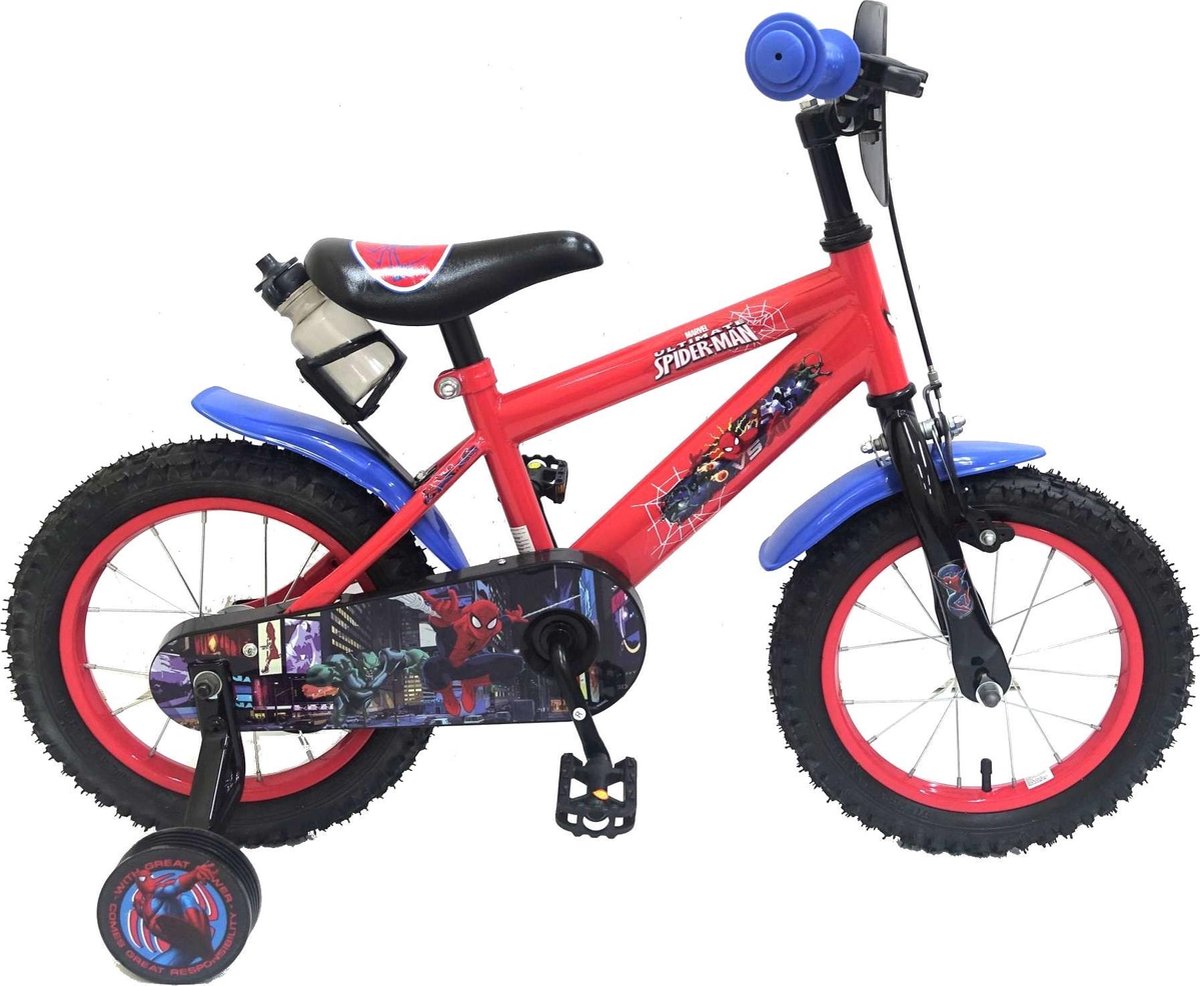 Volare Ultimate Spider-Man Kinderfiets Jongens 14 inch Rood Blauw - Foto 1