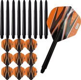 ABC Darts - Dart Flights en Dart Shafts - Pentathlon Spitfire Zwart Oranje - 3 sets