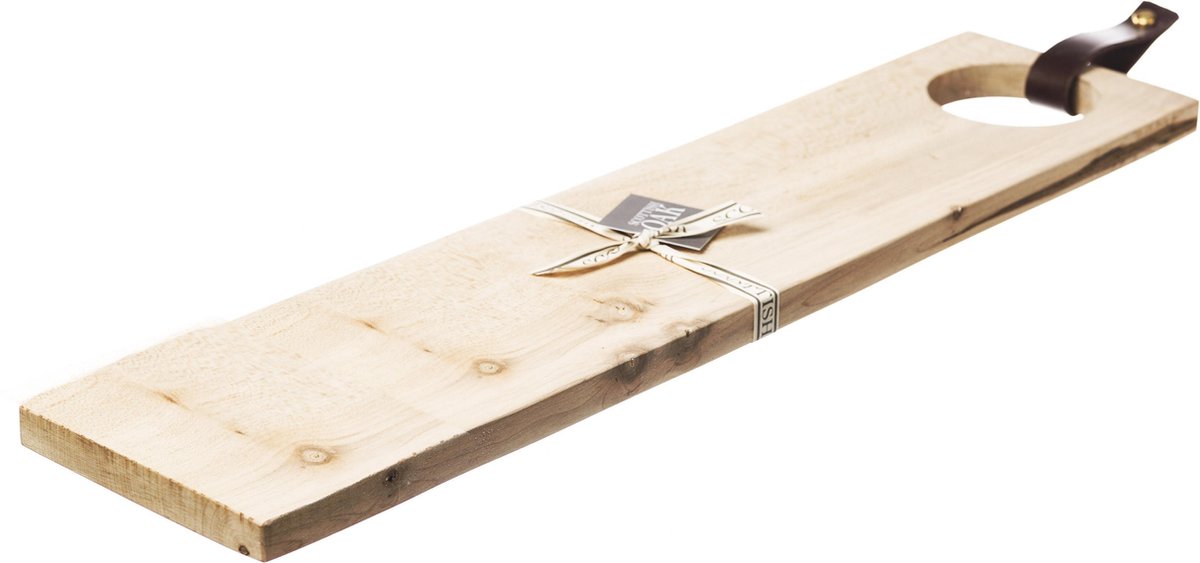 Laatste kans!!! Serveerplank Blanco Lang met leren handvat - 65x15 - Scottish Made