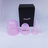 Vitado, complete set ( 4 stuks) cellulite massage cupping set, kleur Paars