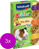 Vitakraft Cavia Kracker 3in1 - Knaagdiersnack - 3 x Honing&Popcorn&Active