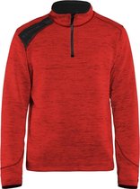Blaklader Blåkläder 4943 Gebreid Sweatshirt 1/2 rits Rood/Zwart XS