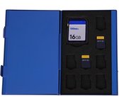 Aluminium TF en Micro-SD Geheugenkaart Opbergdoos - Blauw
