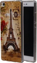 Eiffeltoren TPU Cover Case voor Huawei P8 Achterkant Hoesje