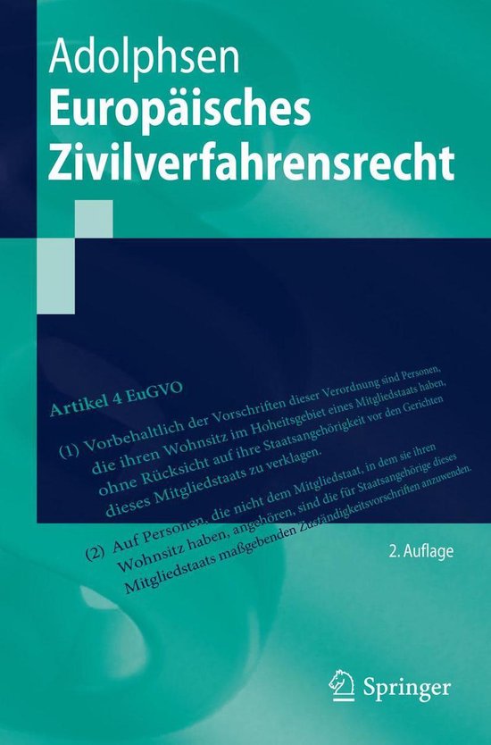 Springer-Lehrbuch - Europäisches Zivilverfahrensrecht - cover