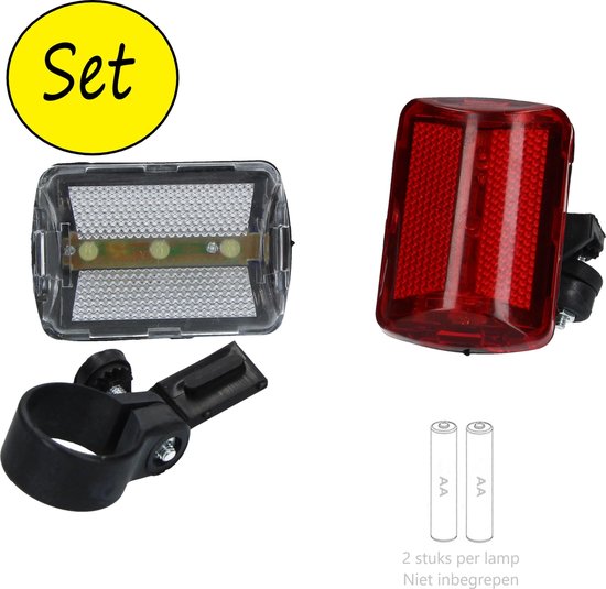 LED Fietsverlichting Set Voor en Achterlicht – 6x5cm | Fietslamp |  Voorlicht | Rood... | bol.com