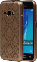 Goud Brocant TPU back case cover cover voor Samsung Galaxy J1 (2016)