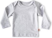 Little Label - baby shirt lange mouw - grey melee - maat: 74 - bio-katoen