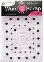 WANT2SCRAP Nestabling FLEUR-DE-LIS RECTANGLE Self Adhesive Bling self white pearls Geschikt voor de S4-317, 2 STUKS.