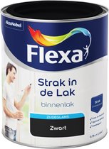 Flexa Strak in de Lak - Watergedragen - Zijdeglans - Zwart - 750 ml