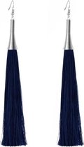 Fako Bijoux® - Oorbellen - Kwast - Cone XL - Donkerblauw
