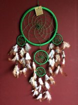 Dromenvanger / Dreamcatcher Ø22cm met kleintjes  - groen