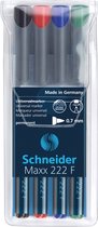 universele marker Schneider Maxx 222 F permanent etui a 4 stuks assorti doos met 40 stuks