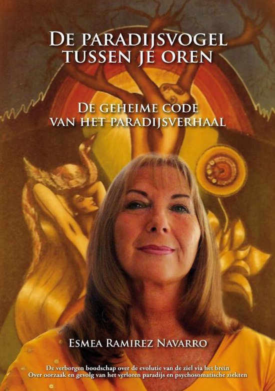 Boekomslag met portret van Esmea Ramirez Navarro, met de titel 'De Paradijsvogel Tussen Je Oren'.