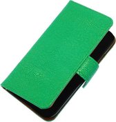 Groen Ribbel booktype wallet cover hoesje voor Apple iPhone 4 / 4S