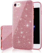 iPhone SE (2022 / 2020) - iPhone 7 & 8 Hoesje Roze - Glitter Back Cover