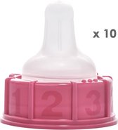 10x lekvrije Materni 1-2-3 speentjes roze  voor pasgeborenen en baby's <2,75 kg - slow flow