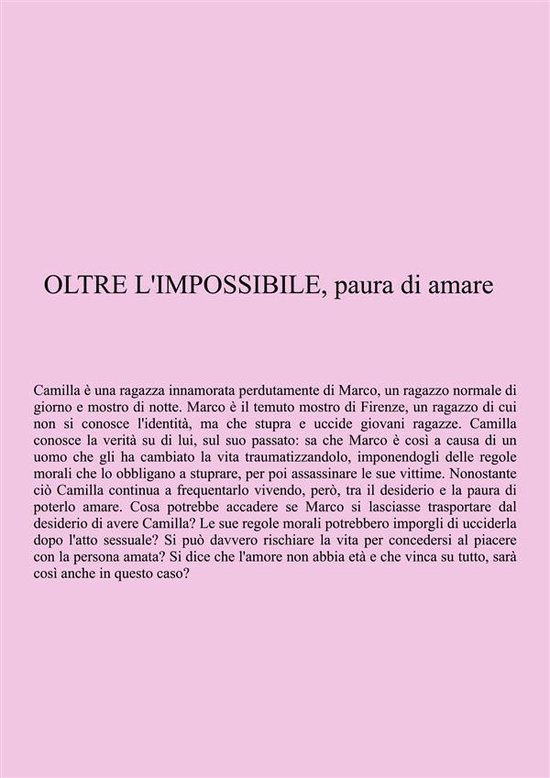 Oltre l'impossibile, paura di amare - cover