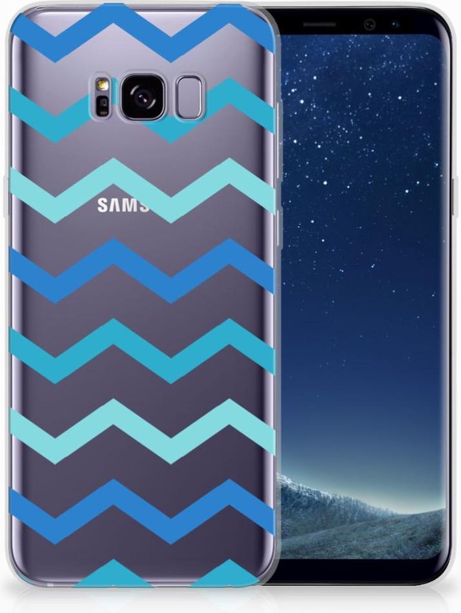 Samsung Galaxy S8 Plus TPU bumper Zigzag Blauw