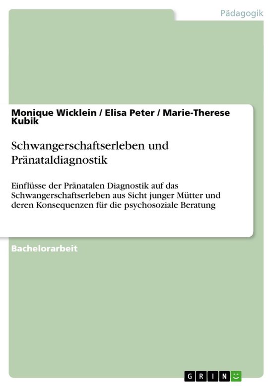 Schwangerschaftserleben und Pränataldiagnostik - cover