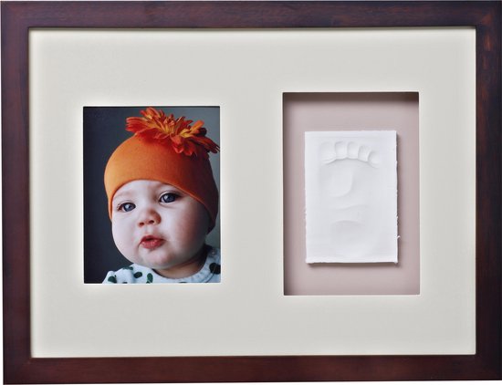 Bol Com Baby Memory Prints Fotolijst Met Gipsafdruk Mahonie