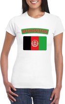 T-shirt met Afghaanse vlag wit dames XL