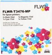 FLWR - Inktcartridge / 34 / Zwart & Kleur 5-pack - Geschikt voor Epson