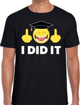 I DID IT t-shirt geslaagd / afgestudeerd zwart heren S