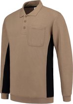 Tricorp polosweater Bi-Color - Workwear - 302001 - khaki-zwart - maat L