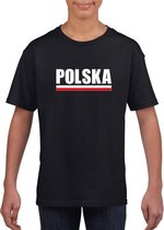 Zwart Polen supporter t-shirt voor kinderen XS (110-116)