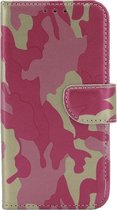 Xssive Hoesje Voor Apple iPhone 6 Plus of 6S Plus - Book Case - Camouflage Roze