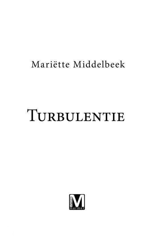 Titelpagina met 'Turbulentie' van Mariëtte Middelbeek en het Marmer-logo.