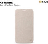 Zenus hoesje voor Samsung Galaxy Note 2 Walnutt Color Flip Series - White/Light Grey