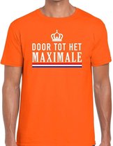 Oranje Door tot het maximale t-shirt - Shirt voor heren - Koningsdag kleding S