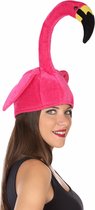 Toppers - Atosa Verkleed funny hoedje Flamingo kop - dier/vogel- volwassenen - Carnaval/Tropical/Hawaii thema
