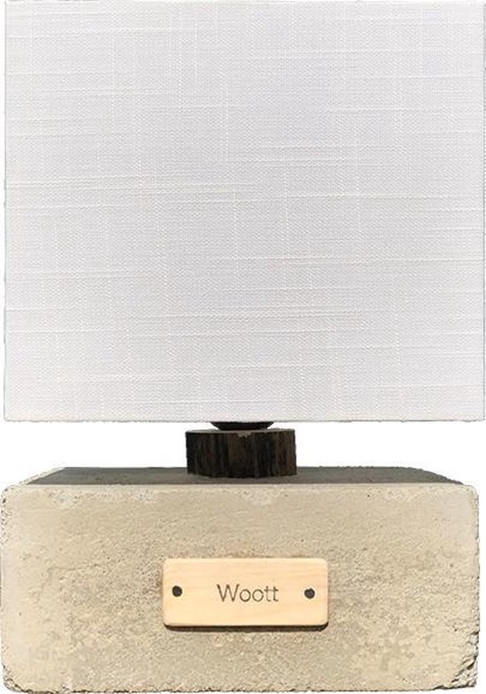 Torrent Pardon lavendel Woott Mini lamp | Houten lamp met betonnen voet | industriële style |  sfeerverlichting | bol.com