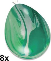 Marble ballonnen (gemarmerd) Groen, 8 stuks, 30 cm