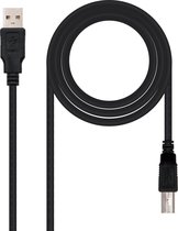 USB A to USB B Cable NANOCABLE 10.01.0104-BK 3 m Black