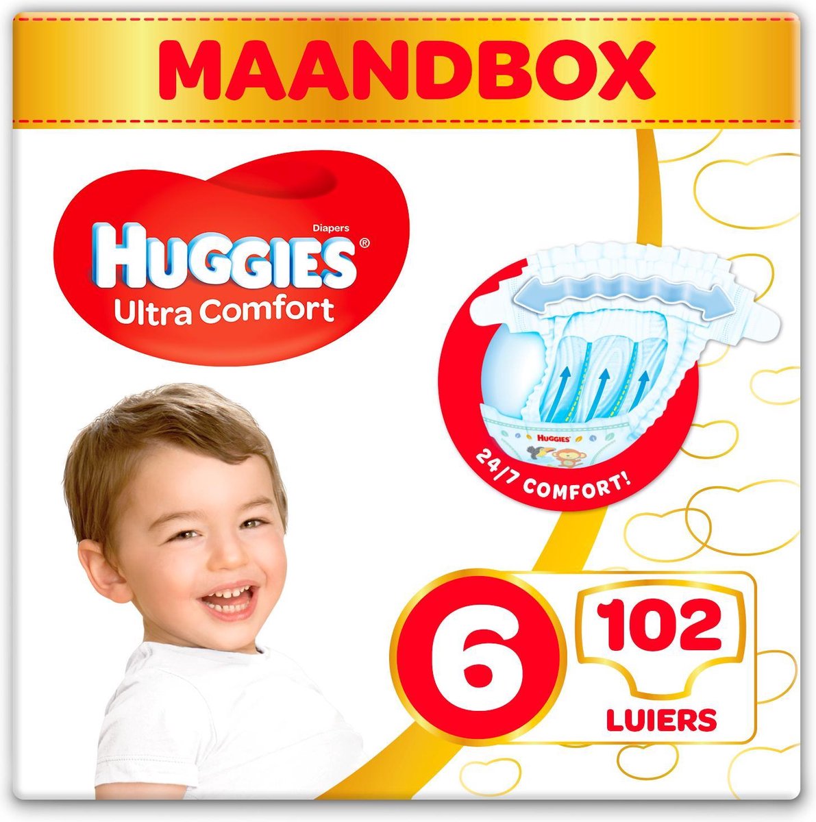 Goedkoopste Huggies Ultra Comfort luiers - Maat 6 (15 tot 30 kg) - 102 stuks - Voordeelverpakking